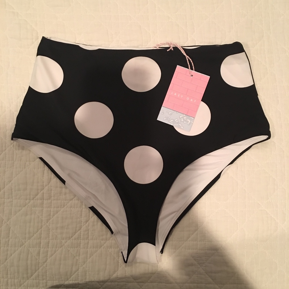 Lazy Oaf Polka Dot High Waisted Bikini Bottoms